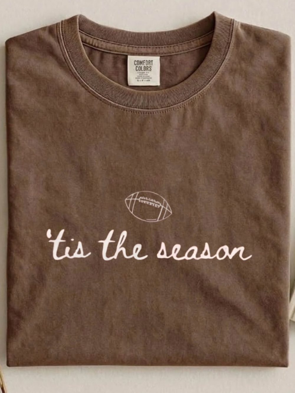 Comfort Colors Brown Tis The Season Football Fans Graphic Tee